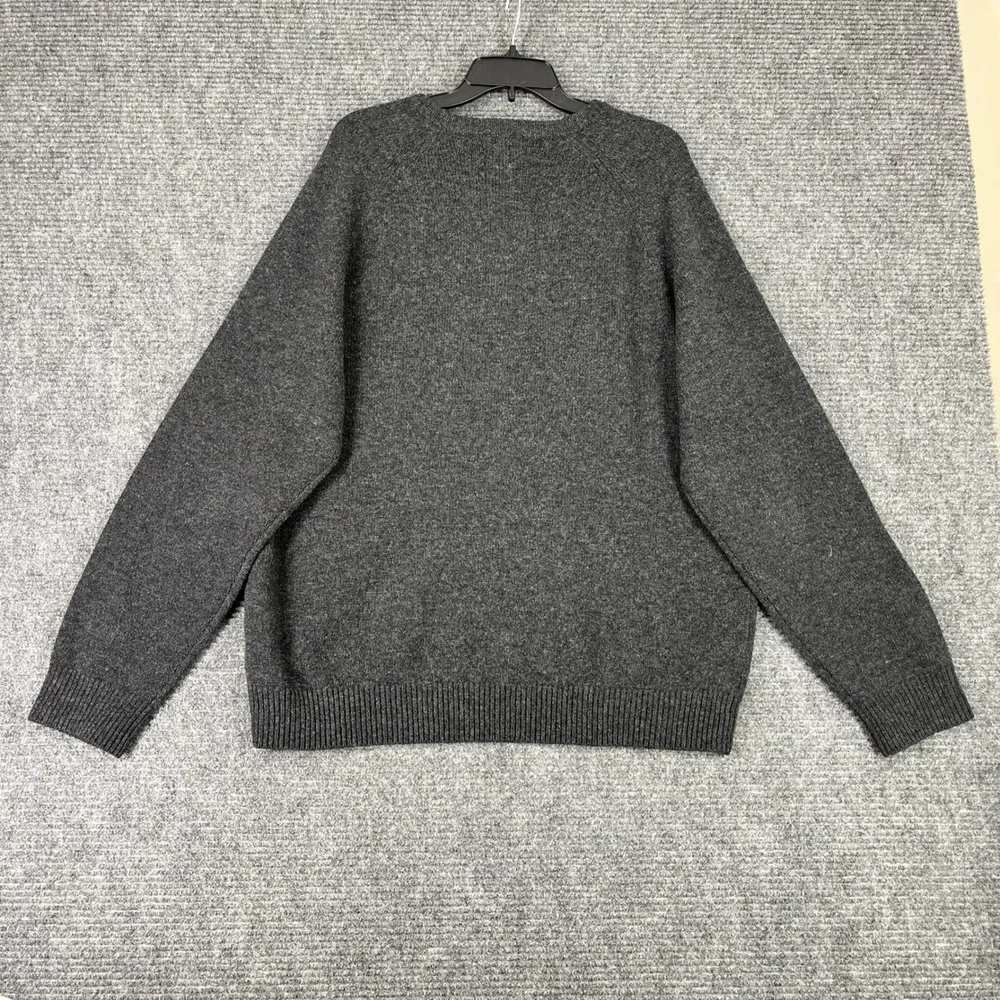 LL Bean Lambswool V-Neck Sweater Mens‎ XL Wool Raglan Sleeve Casual Layering